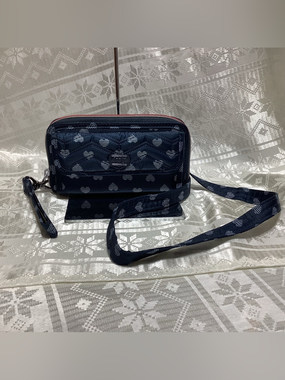 Lug Kickflip Wallet Crossbody Hearts Red White Blue